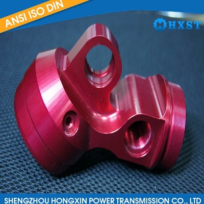 red anodized aluminum machining part